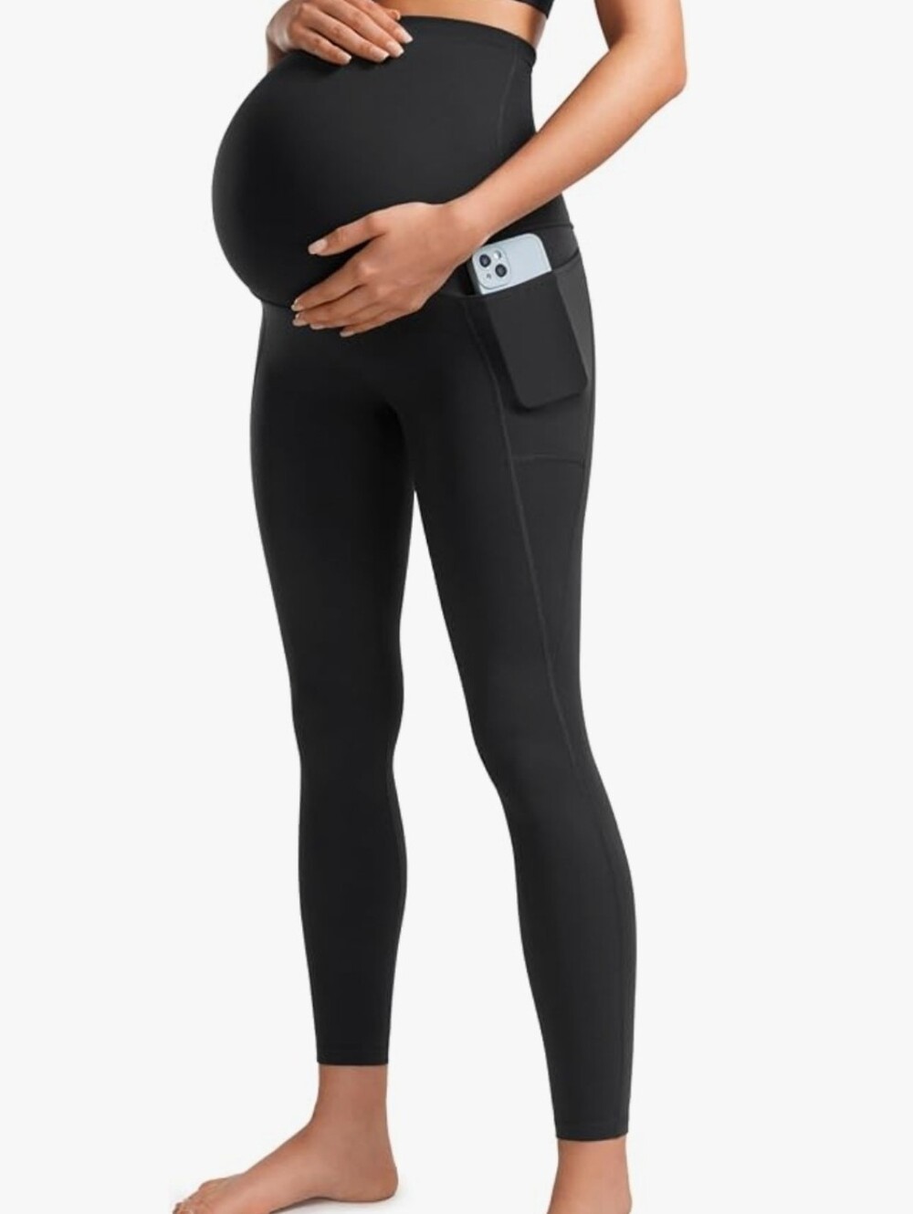 CRZ YOGA Womens Butterluxe Maternity Leggings with Pockets Over The Belly 25"